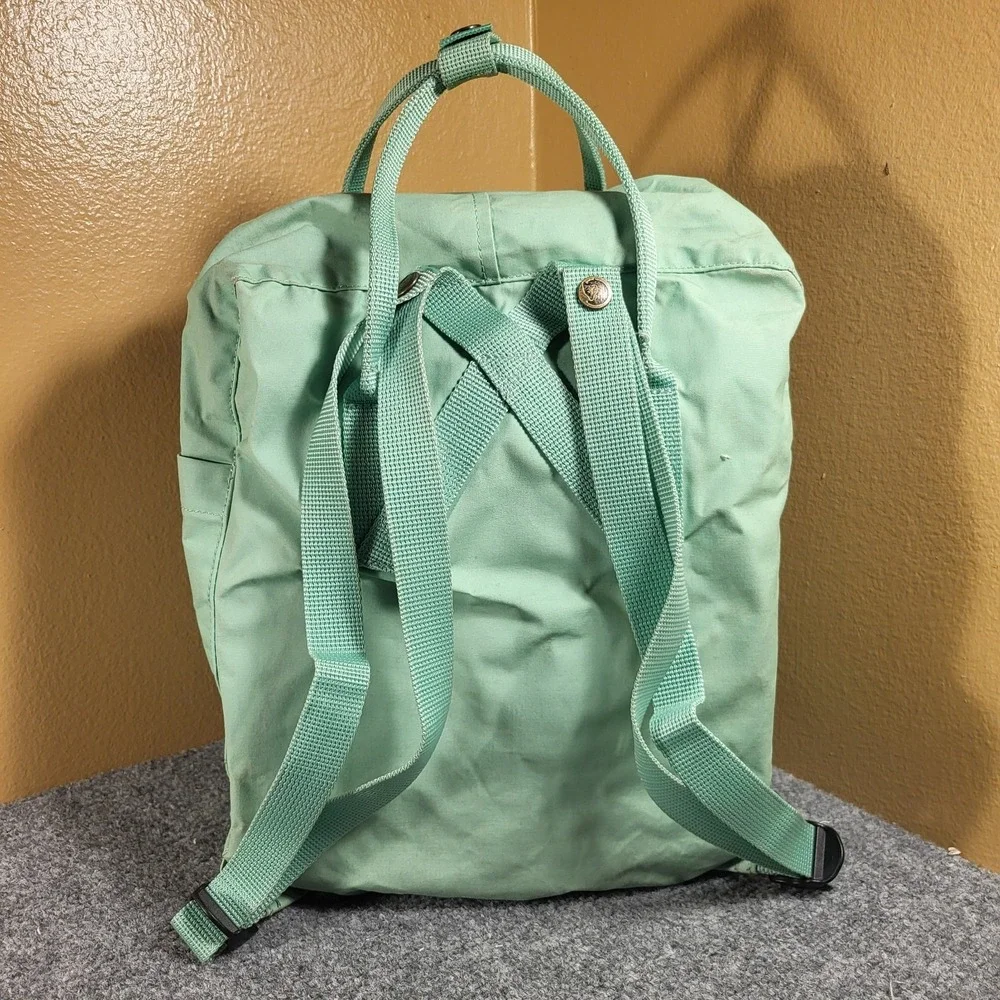Fjallraven Kanken Backpack Black Greenland Lime Green School Bag Backpack